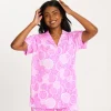 Citrus Short Sleeve Button Up Top