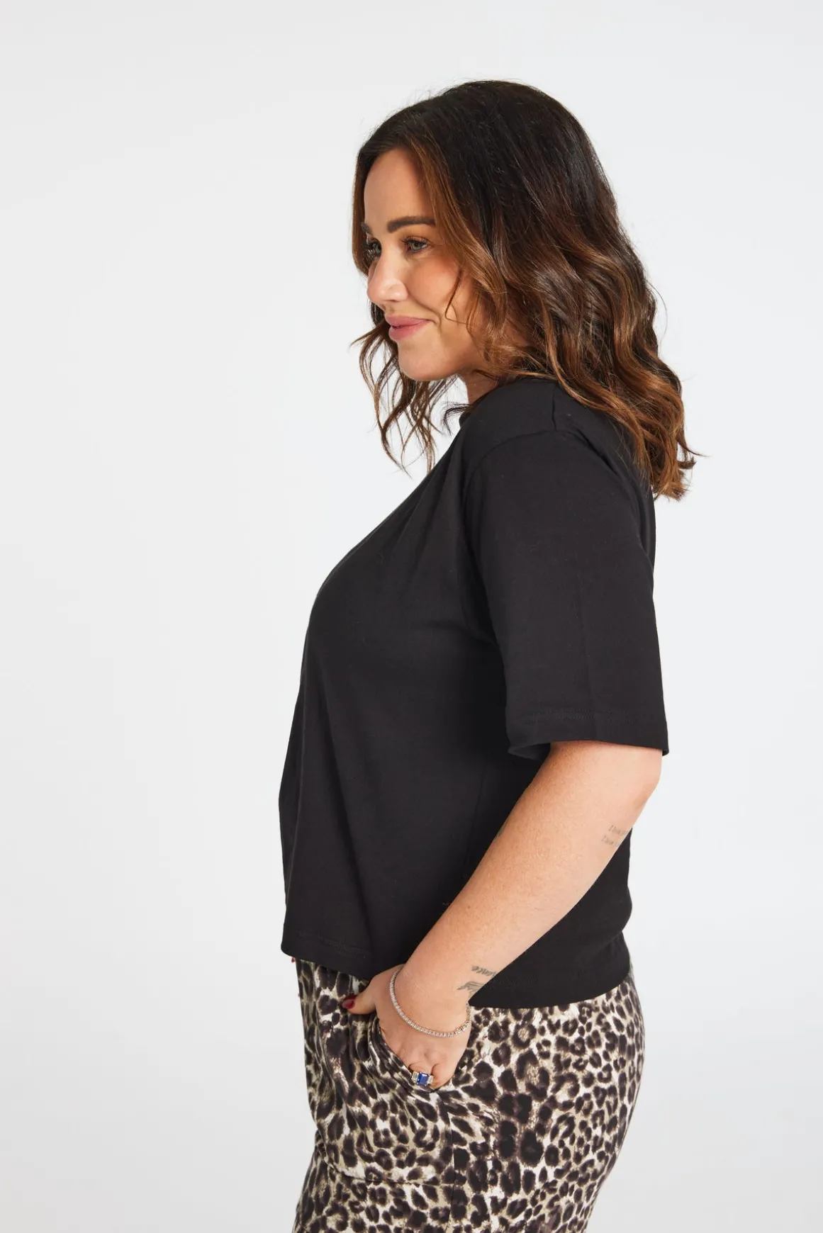 Cotton Jersey Cropped T-Shirt