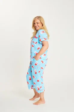 Jolly Blue Set with 3/4 Pants - Womens