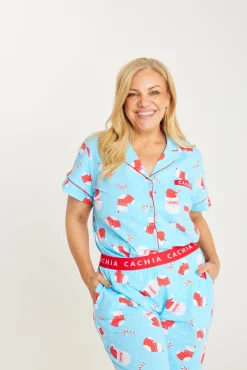 Jolly Blue Set with 3/4 Pants - Womens