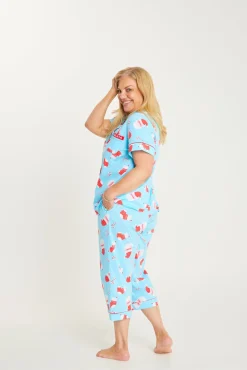 Jolly Blue Set with 3/4 Pants - Womens