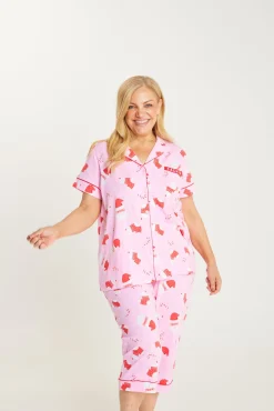 Jolly Pink Set with 3/4 Pants - Womens