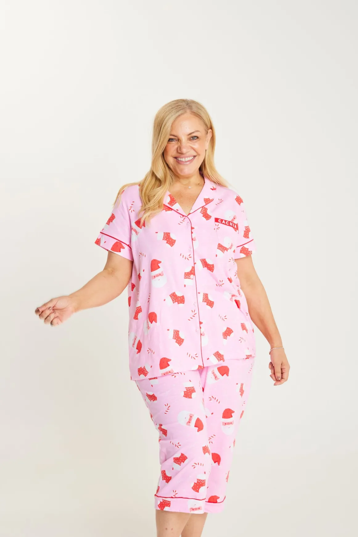 Jolly Pink Set with 3/4 Pants - Womens