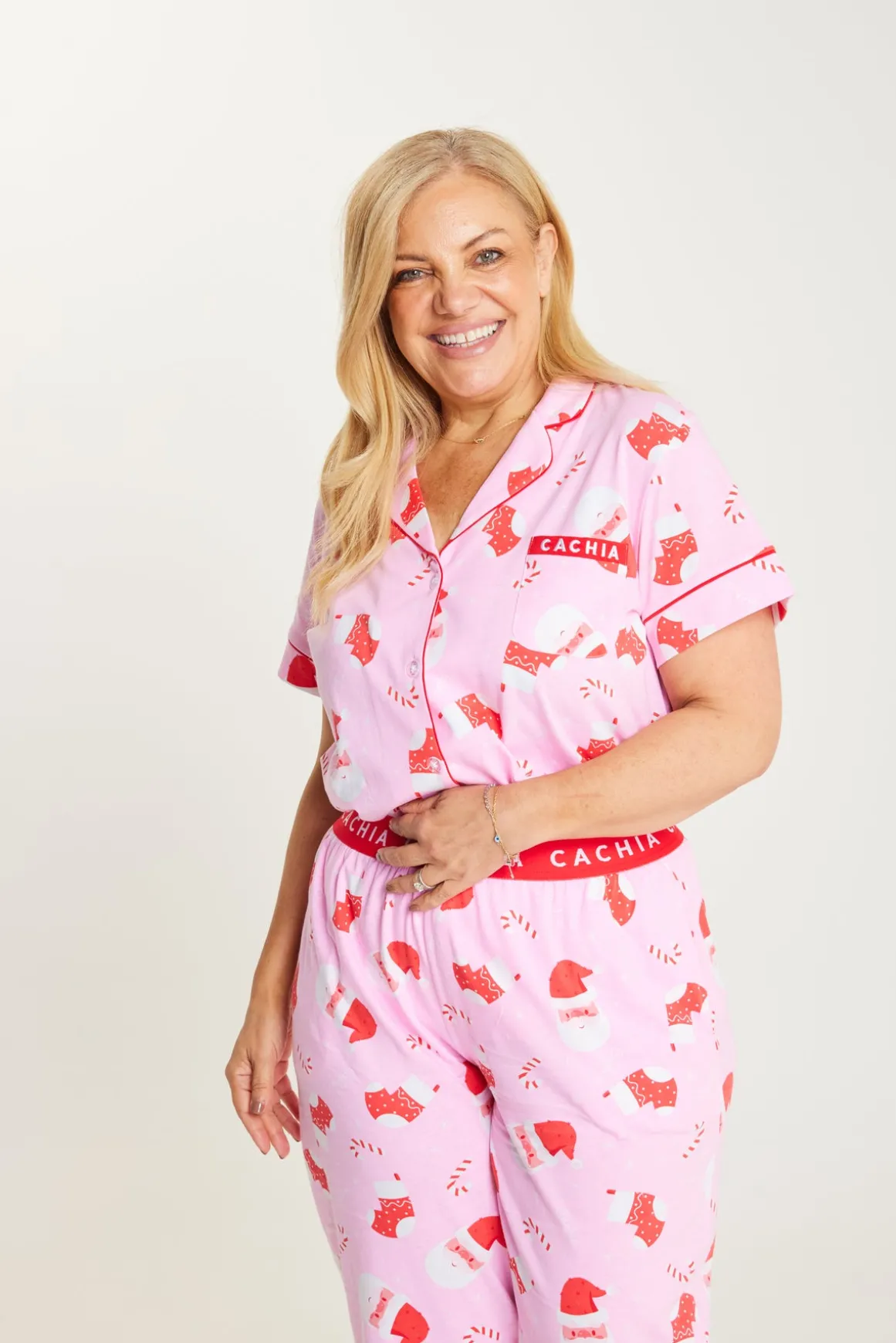 Jolly Pink Set with 3/4 Pants - Womens
