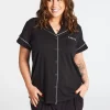 LB Short Sleeve Button Up Top