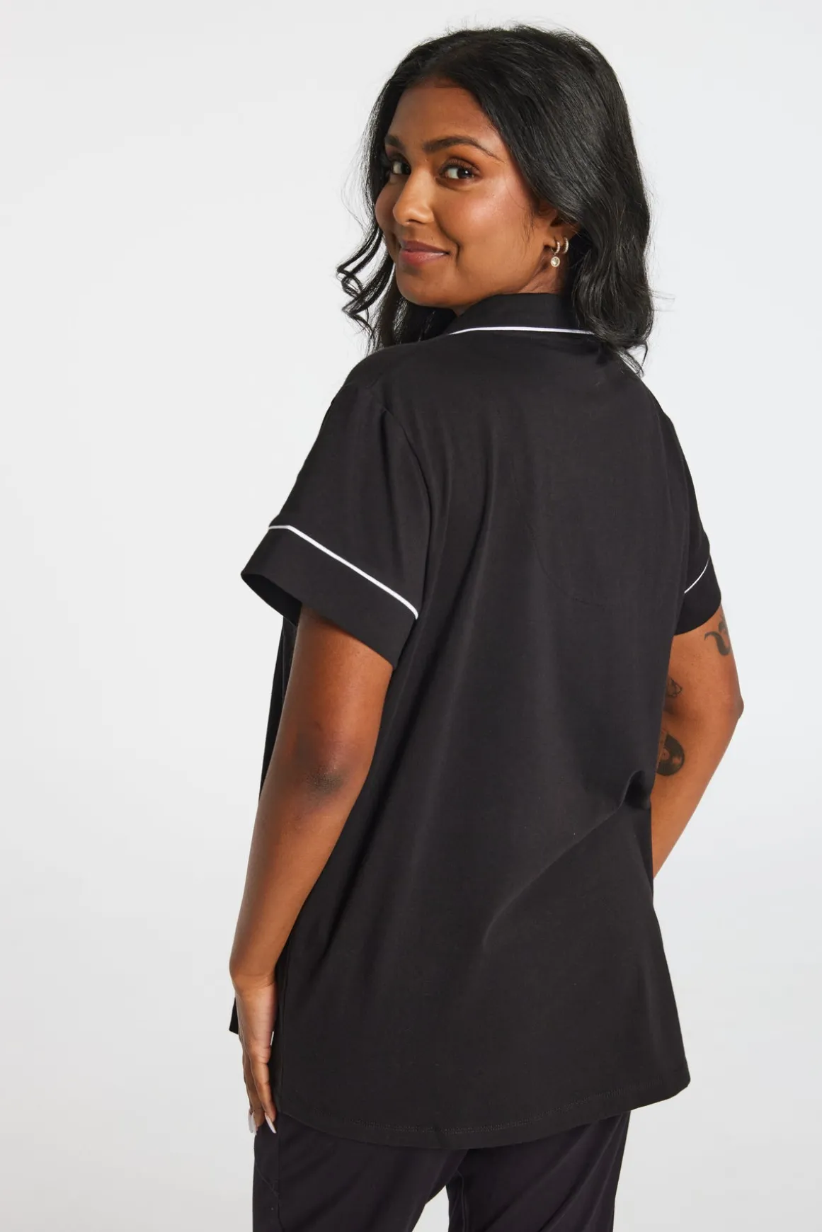 LB Short Sleeve Button Up Top
