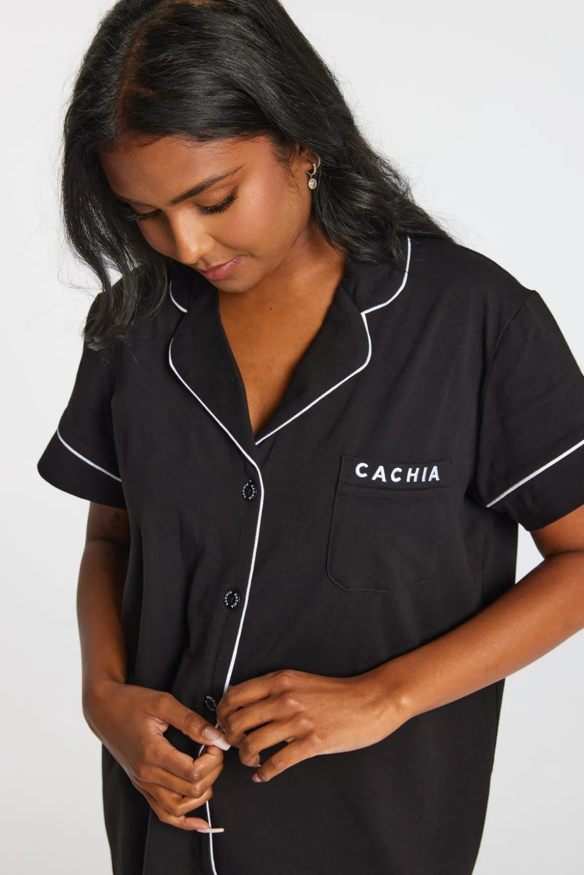 LB Short Sleeve Button Up Top