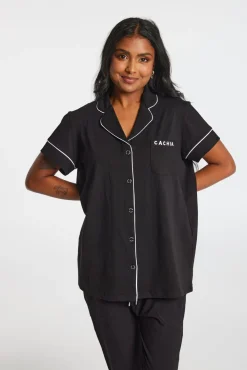 LB Short Sleeve Button Up Top