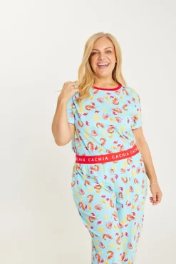 Shrimp on the Barbie - Mint Womens 3/4 Pant Set