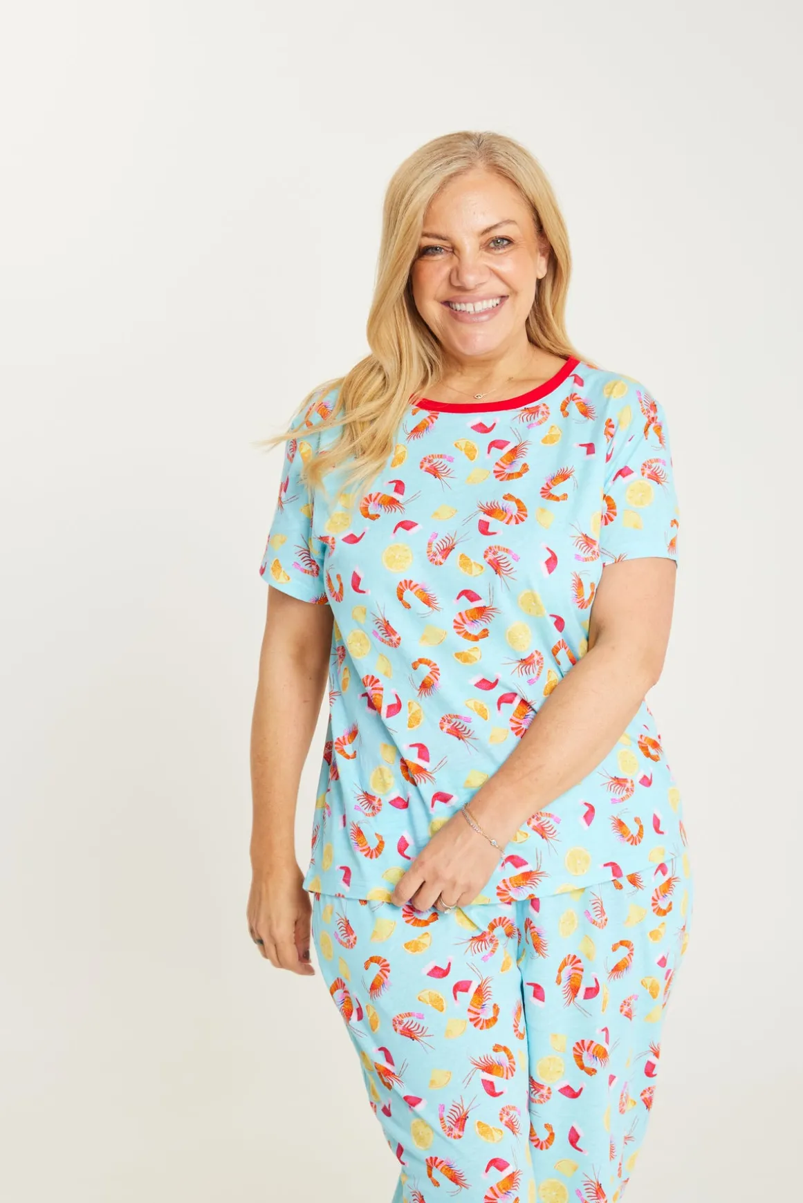 Shrimp on the Barbie - Mint Womens 3/4 Pant Set