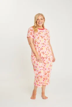 Shrimp on the Barbie - Peach Womens 3/4 Pant Set