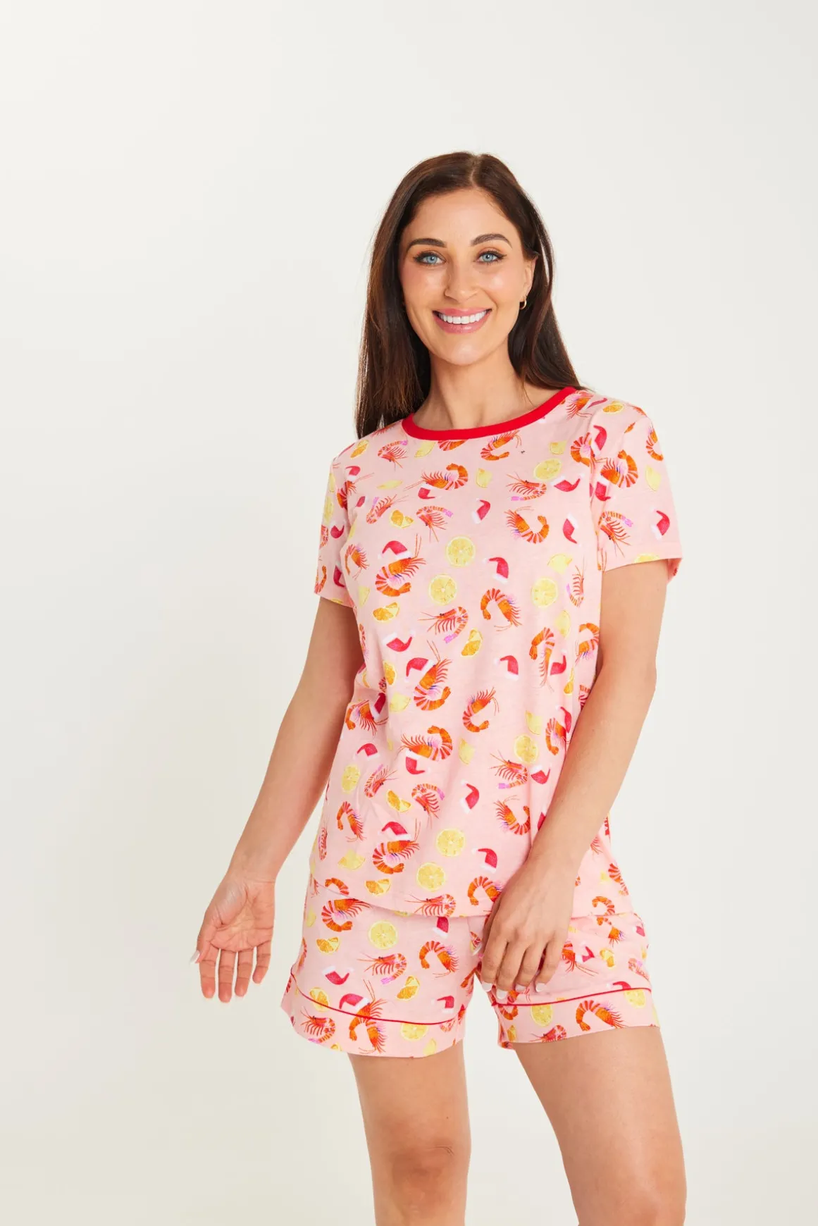 Shrimp on the Barbie - Peach Womens Short Set