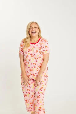 Shrimp on the Barbie - Peach Womens 3/4 Pant Set