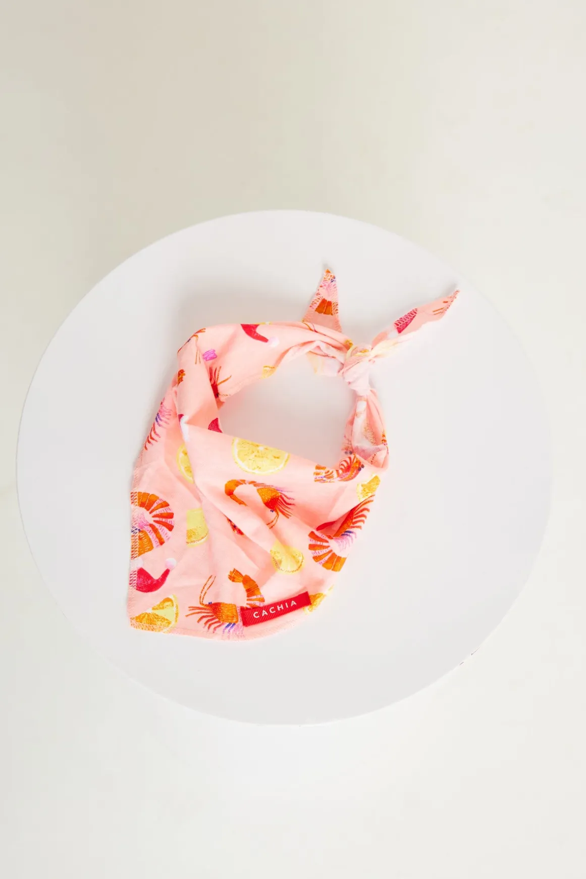 Shrimp on the Barbie Peach Pet Bandana